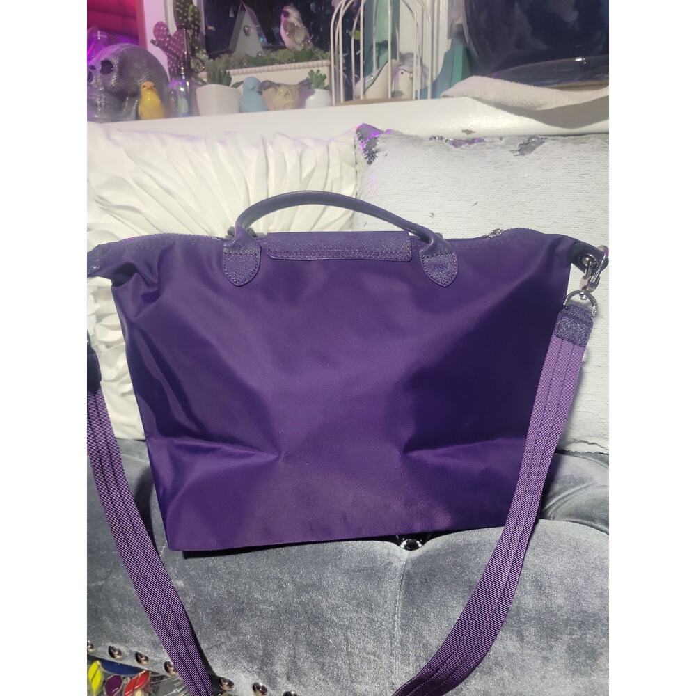 Auth LONGCHAMP Le Pliage Medium Nylon Purple w/ Original Strap ! - Picture 2 of 16
